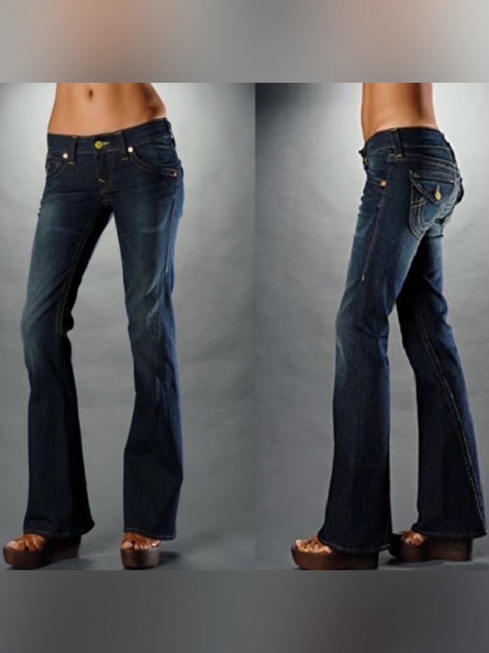 True Religion Joey Twisted Flare Vintage Denim Jeans